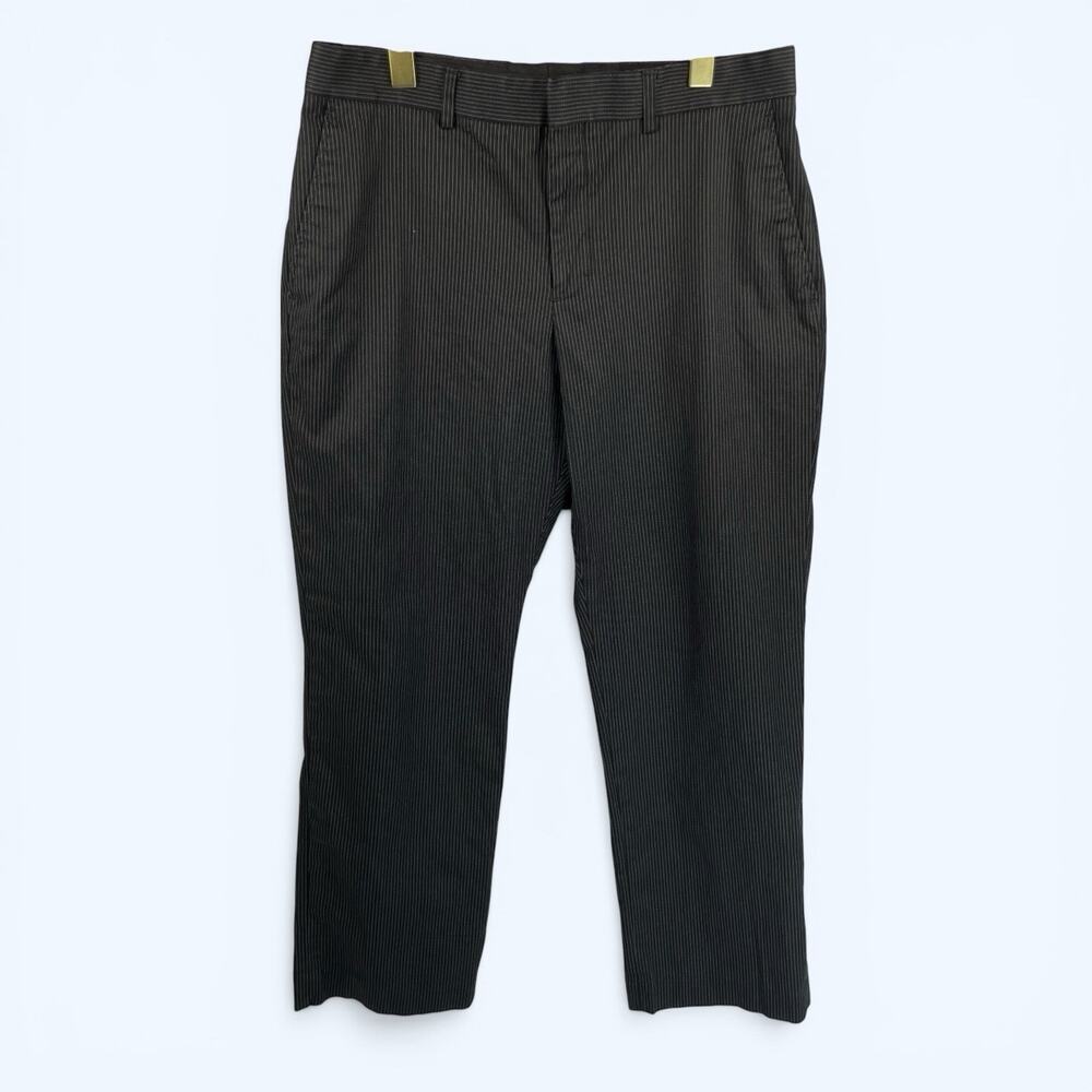 Express Producer Straight Leg Pants Black Pin Stripe Women's Size 33x30 (33x28.5